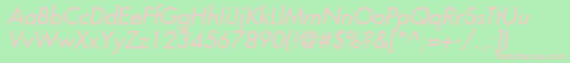 FuturaLtMediumOblique Font – Pink Fonts on Green Background