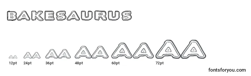Размеры шрифта Bakesaurus