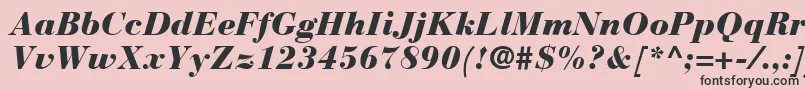 fuente BauerBodoniBlackItalic – Fuentes Negras Sobre Fondo Rosa