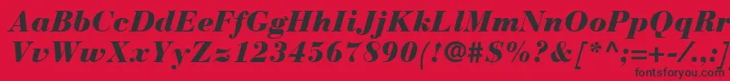 BauerBodoniBlackItalic Font – Black Fonts on Red Background