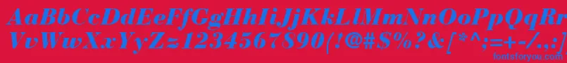 BauerBodoniBlackItalic Font – Blue Fonts on Red Background