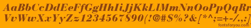 Police BauerBodoniBlackItalic – polices brunes sur fond orange