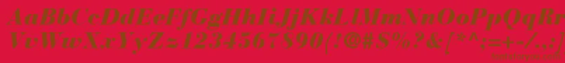 Шрифт BauerBodoniBlackItalic – коричневые шрифты на красном фоне