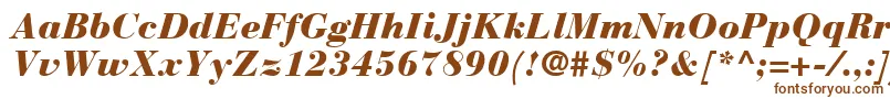 BauerBodoniBlackItalic-fontti – ruskeat fontit valkoisella taustalla