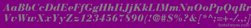 フォントBauerBodoniBlackItalic – 紫の背景に灰色の文字