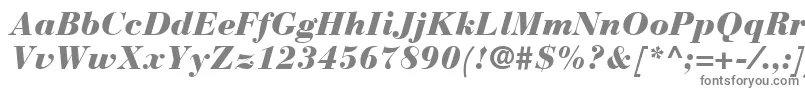 フォントBauerBodoniBlackItalic – 白い背景に灰色の文字