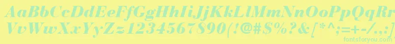 Шрифт BauerBodoniBlackItalic – зелёные шрифты на жёлтом фоне