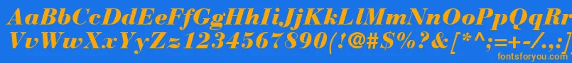 Подробнее о шрифте BauerBodoniBlackItalic Шрифт BauerBodoniBlackItalic – оранжевые шрифты на синем фоне