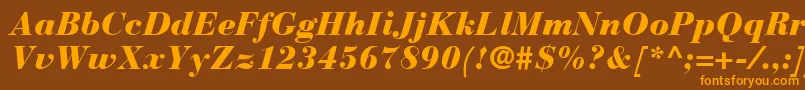 Шрифт BauerBodoniBlackItalic – оранжевые шрифты на коричневом фоне