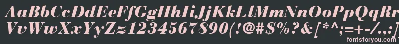 Czcionka BauerBodoniBlackItalic – różowe czcionki na czarnym tle