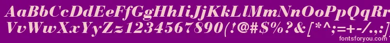 Police BauerBodoniBlackItalic – polices roses sur fond violet