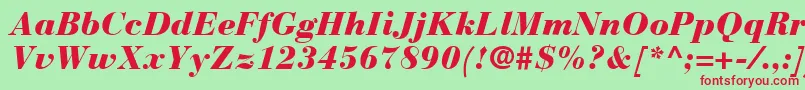 fuente BauerBodoniBlackItalic – Fuentes Rojas Sobre Fondo Verde