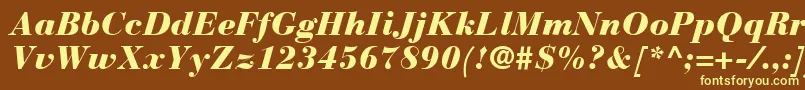 Шрифт BauerBodoniBlackItalic – жёлтые шрифты на коричневом фоне