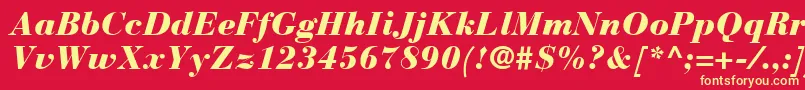 BauerBodoniBlackItalic Font – Yellow Fonts on Red Background