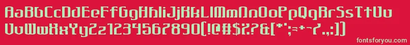 Gothiqua Font – Green Fonts on Red Background