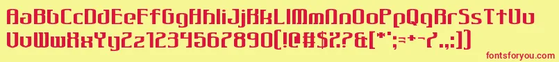 Gothiqua-fontti – punaiset fontit keltaisella taustalla