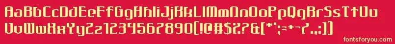 Gothiqua Font – Yellow Fonts on Red Background