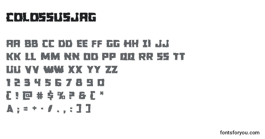 Schriftart Colossusjag – Alphabet, Zahlen, spezielle Symbole