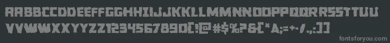 Colossusjag-Schriftart – Graue Schriften auf schwarzem Hintergrund