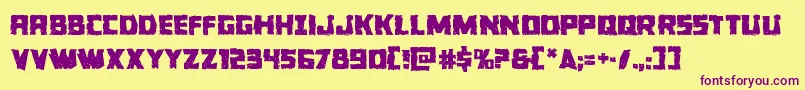 Colossusjag Font – Purple Fonts on Yellow Background
