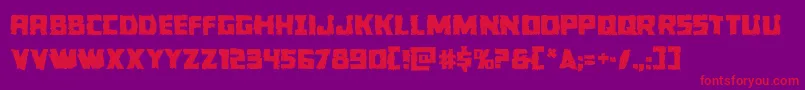 Colossusjag-Schriftart – Rote Schriften auf violettem Hintergrund