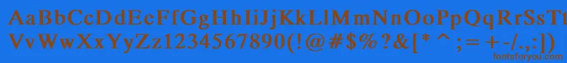 MicrotiempoNormalBold Font – Brown Fonts on Blue Background