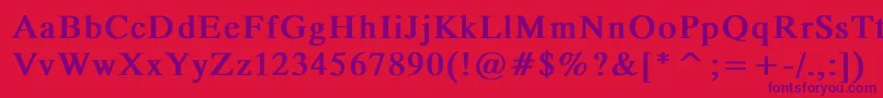 MicrotiempoNormalBold Font – Purple Fonts on Red Background