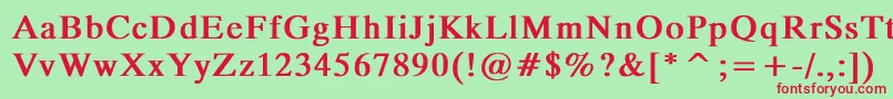 MicrotiempoNormalBold Font – Red Fonts on Green Background