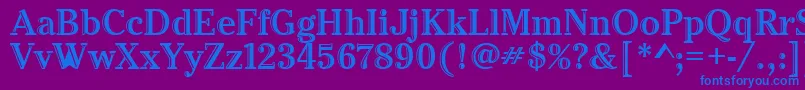 フォントCheltenhamHtdItcTt – 紫色の背景に青い文字
