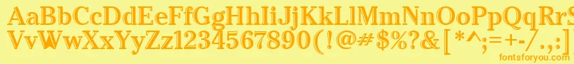 CheltenhamHtdItcTt Font – Orange Fonts on Yellow Background