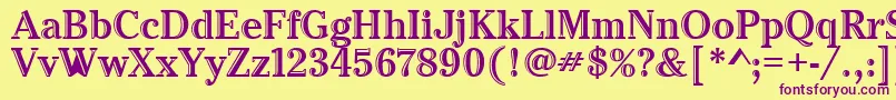 CheltenhamHtdItcTt Font – Purple Fonts on Yellow Background