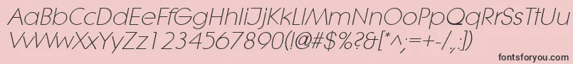 LithelightItalic Font – Black Fonts on Pink Background