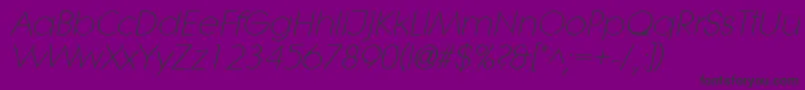 LithelightItalic Font – Black Fonts on Purple Background