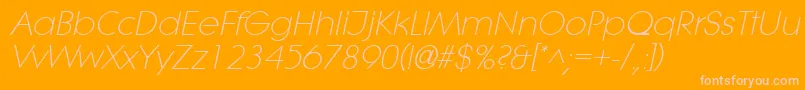 LithelightItalic-Schriftart – Rosa Schriften auf orangefarbenem Hintergrund