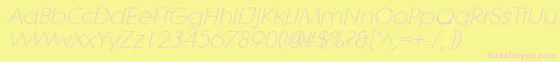 Шрифт LithelightItalic – розовые шрифты на жёлтом фоне