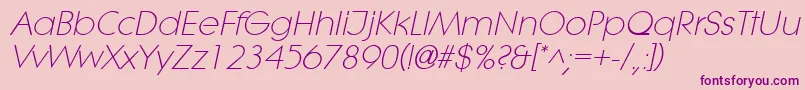 LithelightItalic Font – Purple Fonts on Pink Background