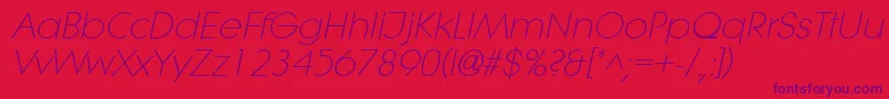 LithelightItalic Font – Purple Fonts on Red Background