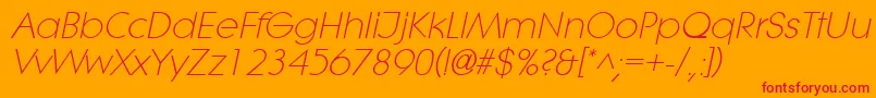 LithelightItalic Font – Red Fonts on Orange Background