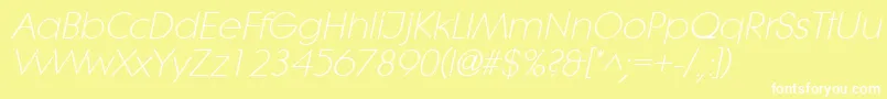 LithelightItalic Font – White Fonts on Yellow Background