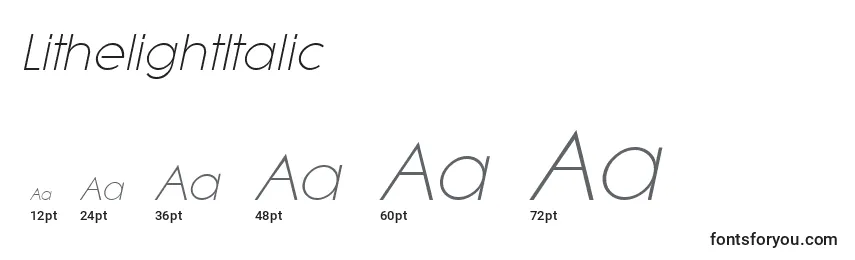 LithelightItalic Font Sizes
