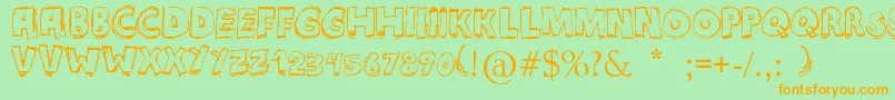 Maniatic Font – Orange Fonts on Green Background