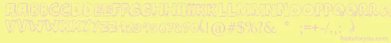 Maniatic Font – Pink Fonts on Yellow Background