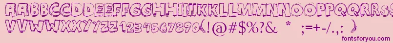 Maniatic Font – Purple Fonts on Pink Background