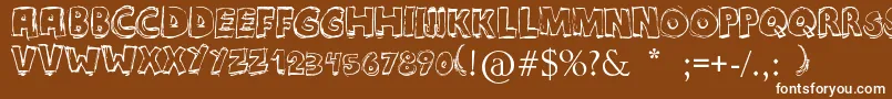 Maniatic Font – White Fonts on Brown Background