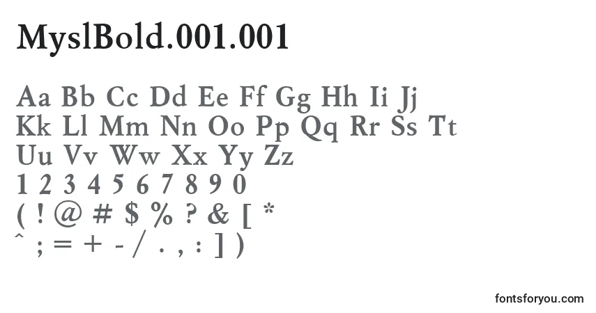 MyslBold.001.001-fontti – aakkoset, numerot, erikoismerkit