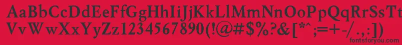 フォントMyslBold.001.001 – 赤い背景に黒い文字