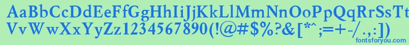 MyslBold.001.001 Font – Blue Fonts on Green Background