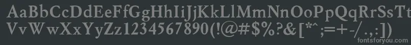 フォントMyslBold.001.001 – 黒い背景に灰色の文字