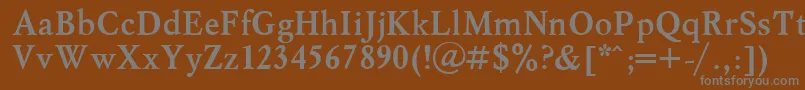 フォントMyslBold.001.001 – 茶色の背景に灰色の文字