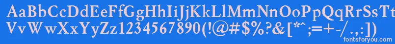 フォントMyslBold.001.001 – ピンクの文字、青い背景